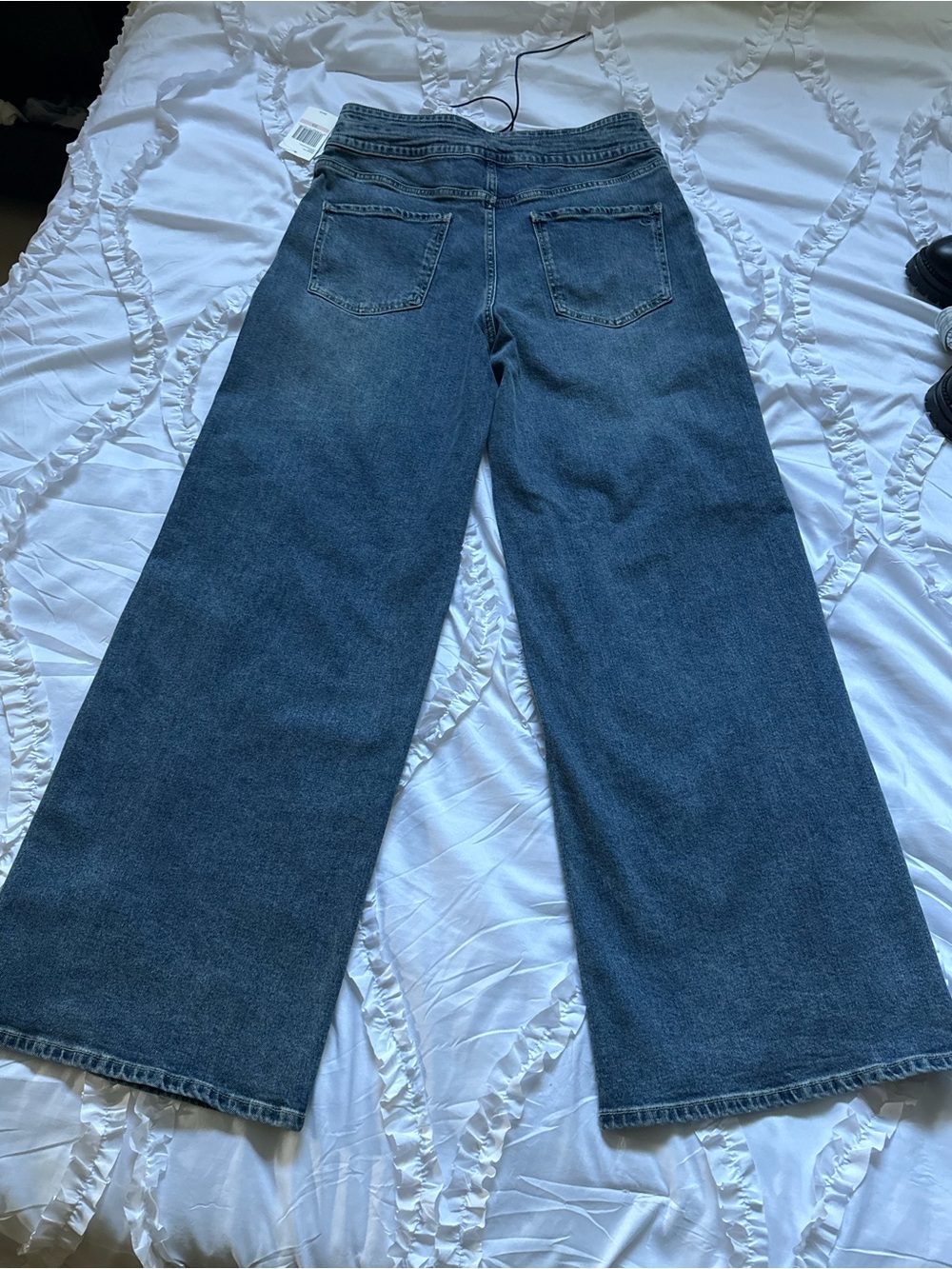Jessica Simpson Dark Blue Lace-Up Wide Leg Jeans - Picture 5 of 6